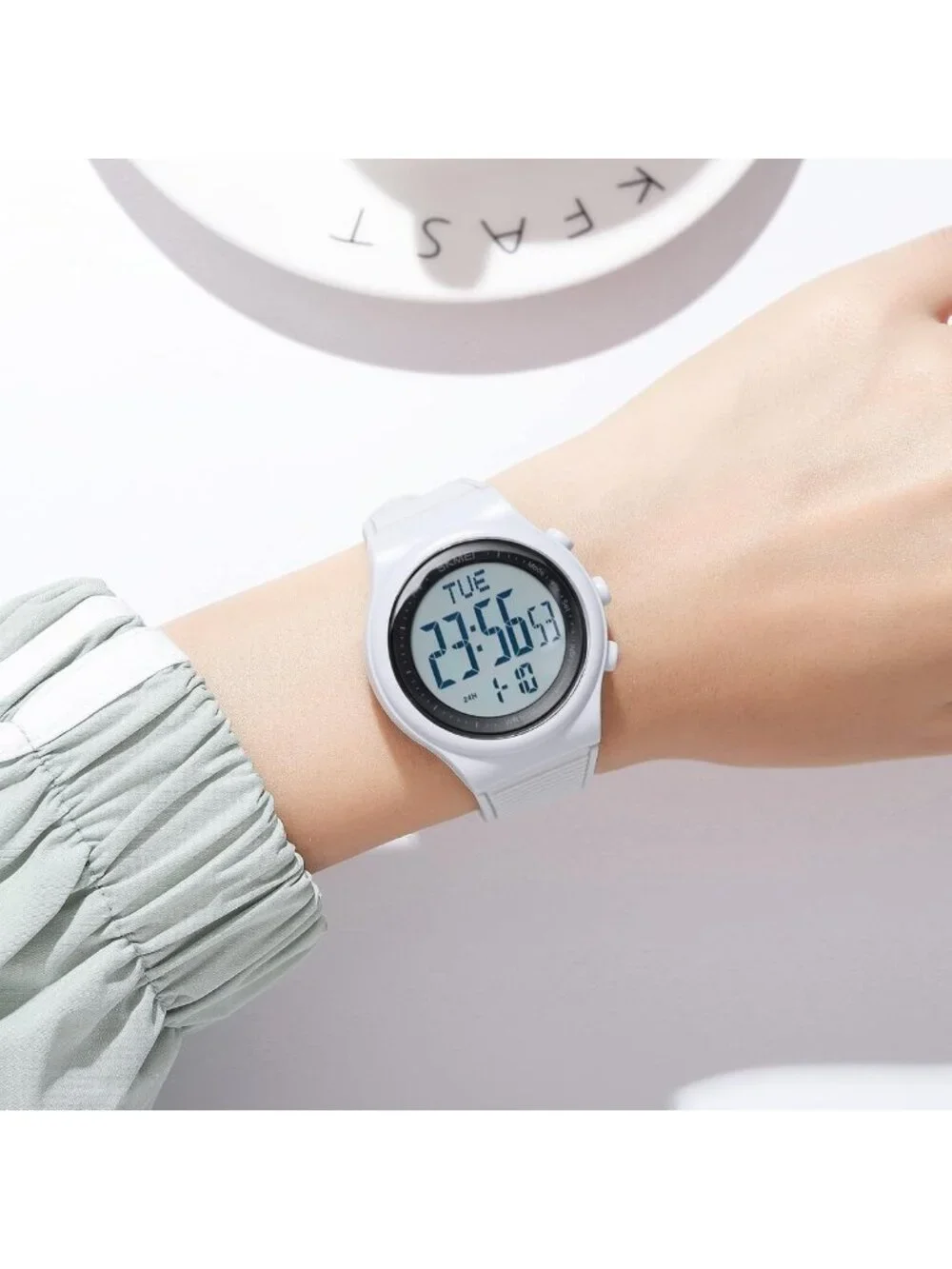 Waterproof Digital Sports Watch for Women & Men - Black Wristwatch with